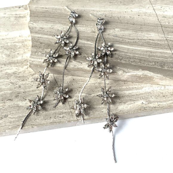 NEW~ Anthropologie SHASHI "Whisper" Long Crystal Tassel Earrings - Picture 8 of 12